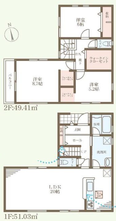 堺市中区楢葉　2号地 間取図・土地図