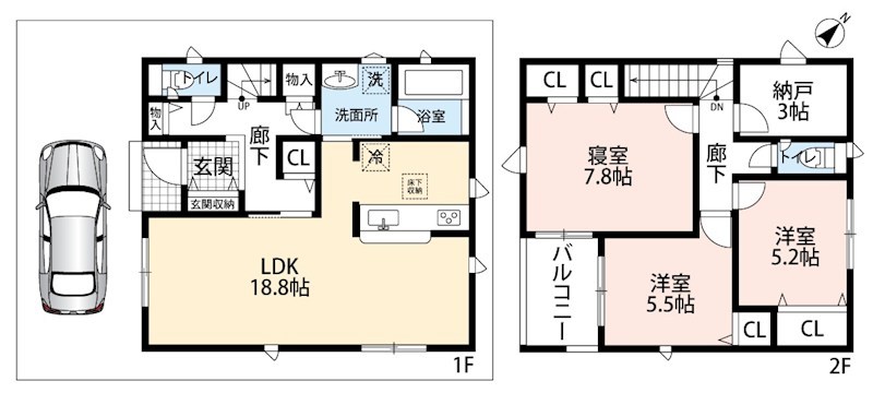 八尾市曙川東　第4期　3号地 間取図・土地図