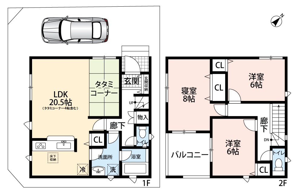 八尾市曙川東　第4期　4号地 間取図・土地図