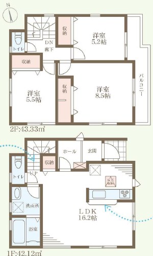 堺市中区楢葉　4号地 間取図・土地図