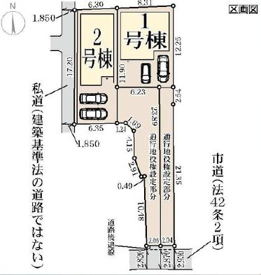 東大阪市池島町　2号地 区画図