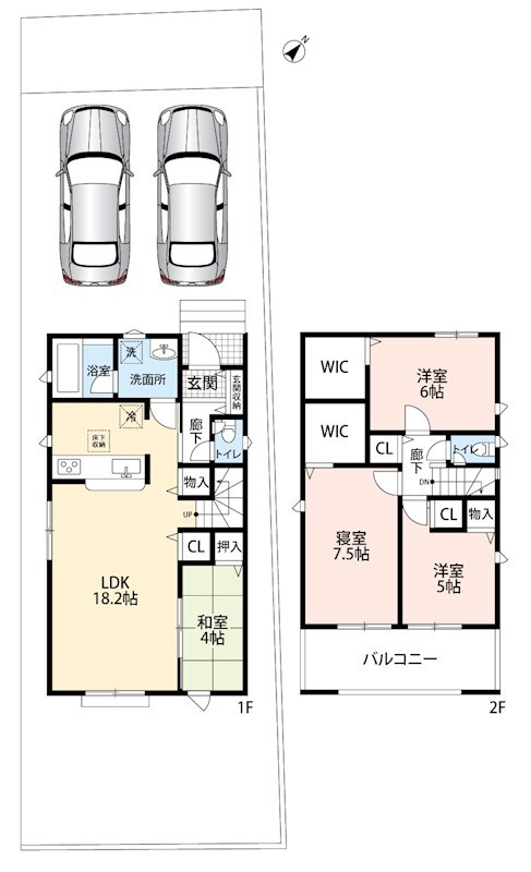 加古川市加古川町友沢　第8期　1号地  間取図・土地図