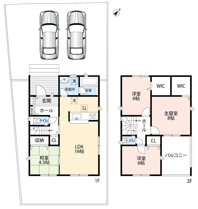 三重郡川越町当新田　第4期　2号地 間取図・土地図