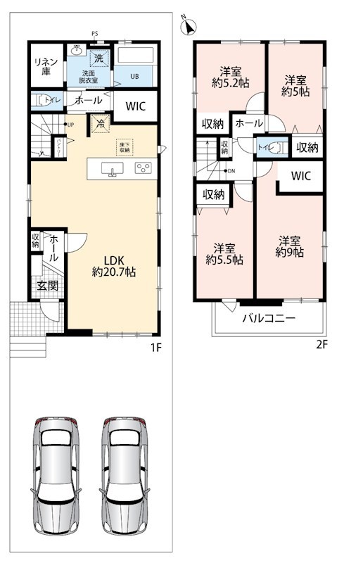 江南市今市場町美和　第2期　2号地 間取図・土地図