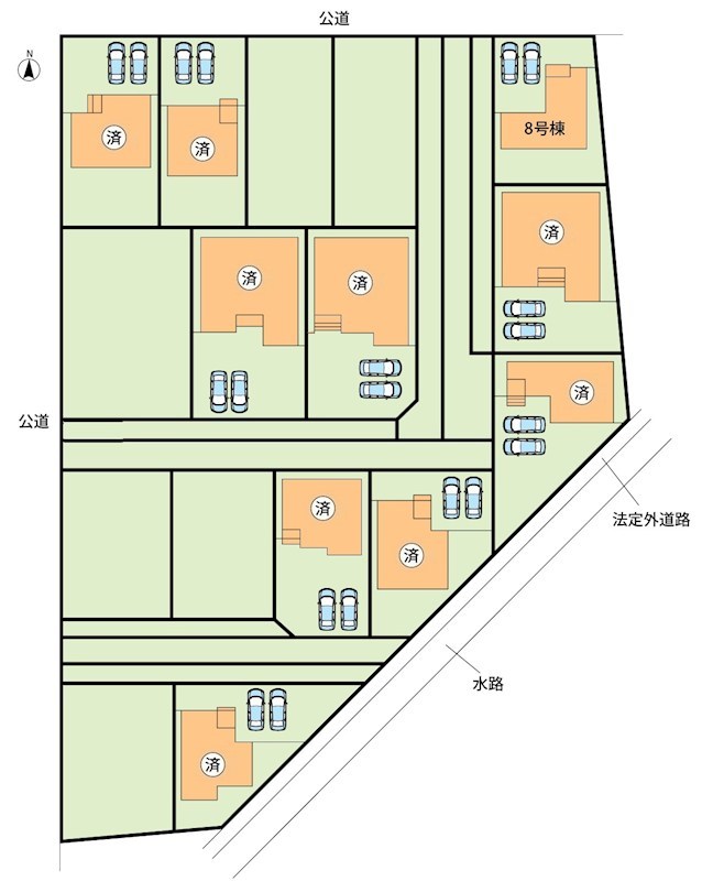 一宮市時之島堂山　第7期　8号地 区画図