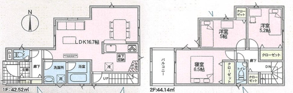 枚方市釈尊寺町　第4期　2号地 間取図・土地図