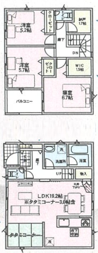 枚方市釈尊寺町　第4期　3号地 間取図・土地図