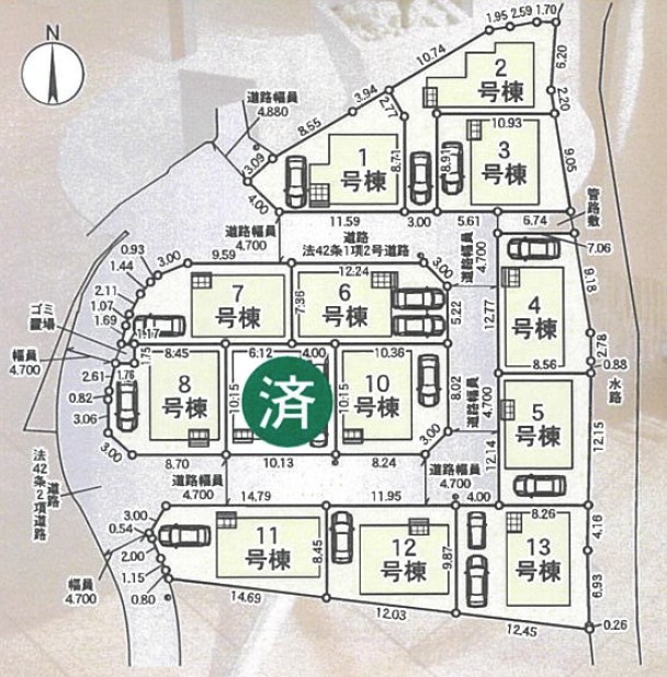 枚方市釈尊寺町　第4期　10号地  区画図