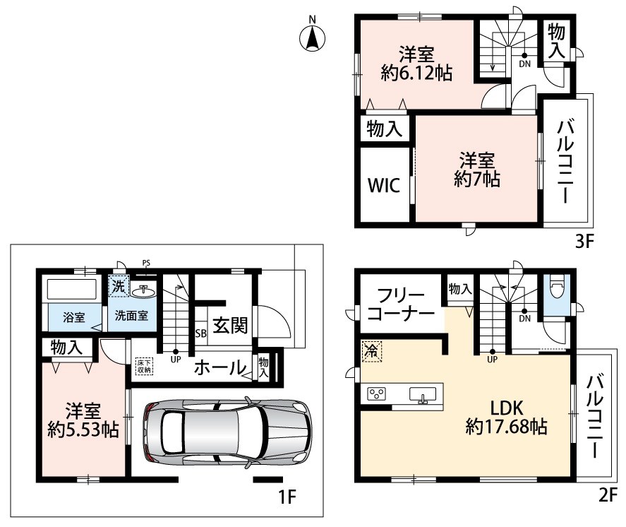 八尾市太田　 間取図・土地図