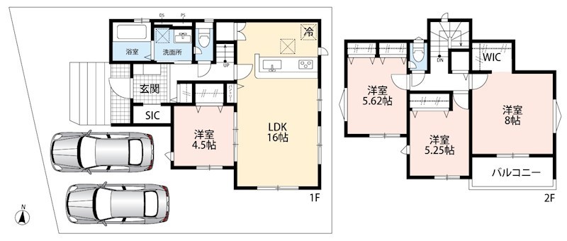 柏原市田辺　第4期　2号地 間取図・土地図