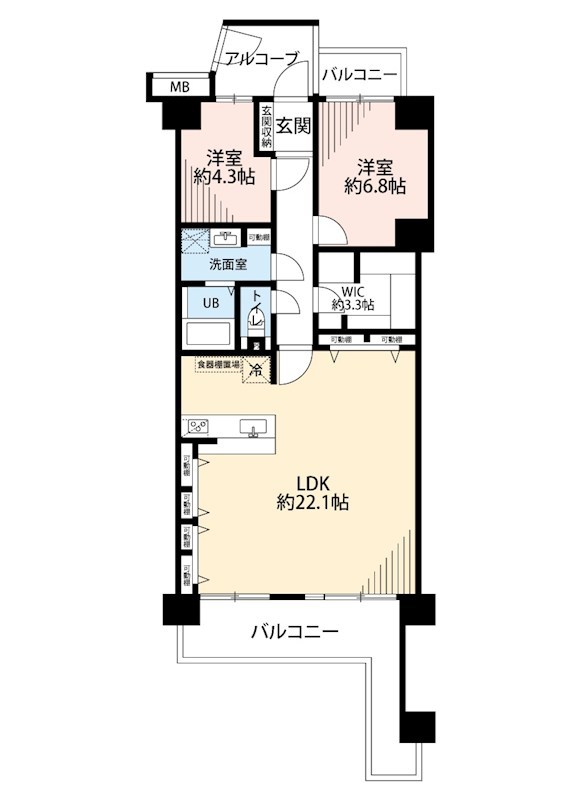 東急ドエルアルス枚方桜が丘　A棟 間取図・土地図