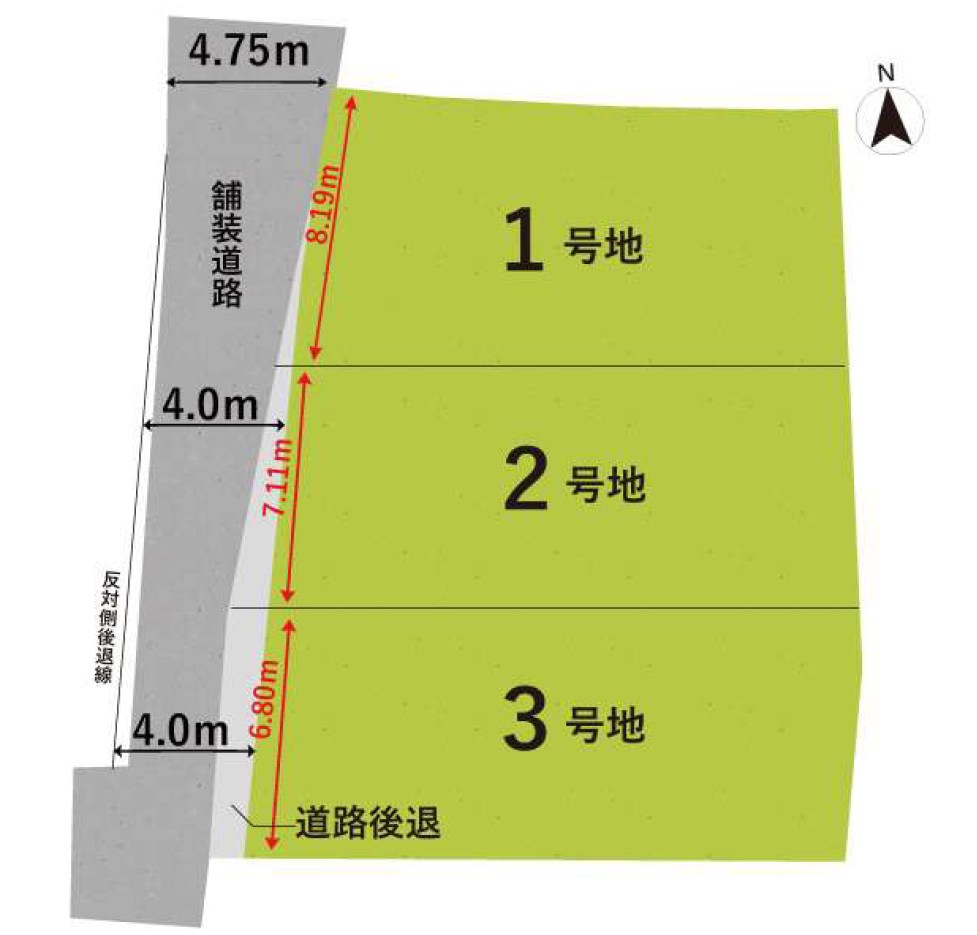 高槻市富田町　第1期　1号地 区画図