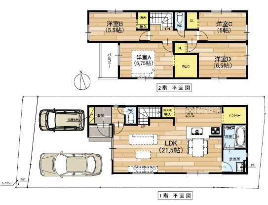 高槻市富田町　第1期　3号地 間取図・土地図