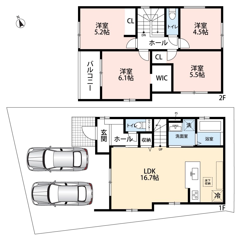 四條畷市二丁通町　第1期　2号地 間取図・土地図