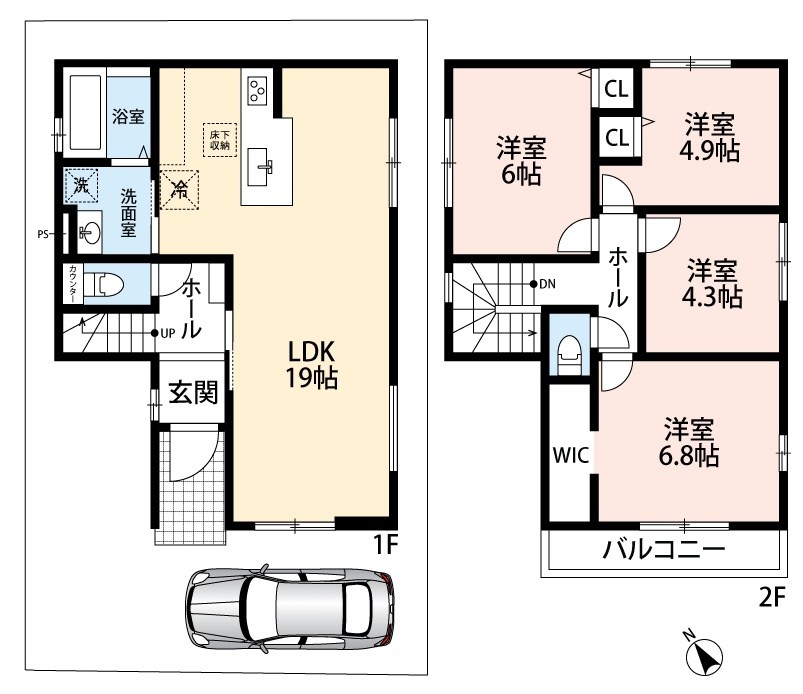 枚方市香里園桜木町　第2期　1号地 間取図・土地図