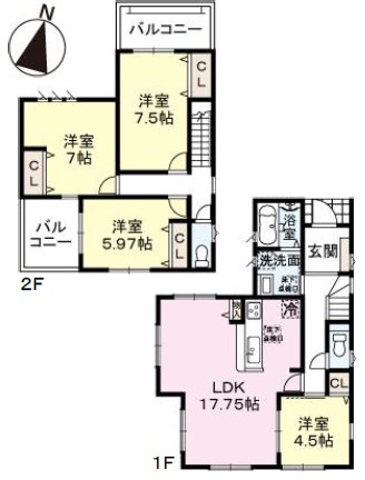 大阪狭山市大野台　第12期　2号地 間取図・土地図