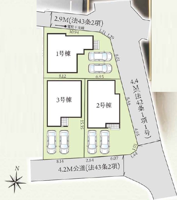 柏原市田辺　第3期　2号地 区画図