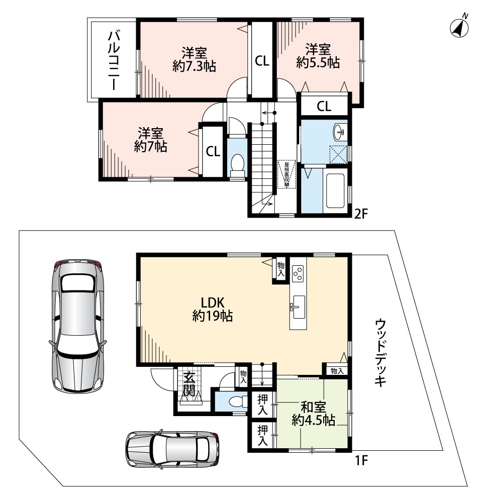 枚方市尊延寺　 間取図・土地図