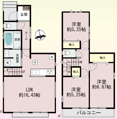 堺市東区日置荘北町 間取図・土地図