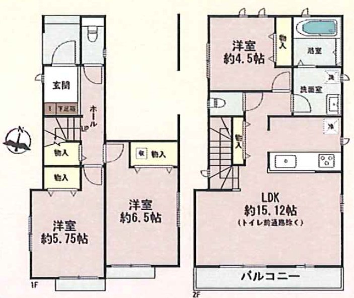 堺市東区日置荘西町　A号地 間取図・土地図