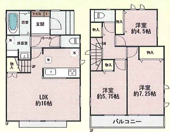 堺市東区日置荘西町　B号地 間取図・土地図
