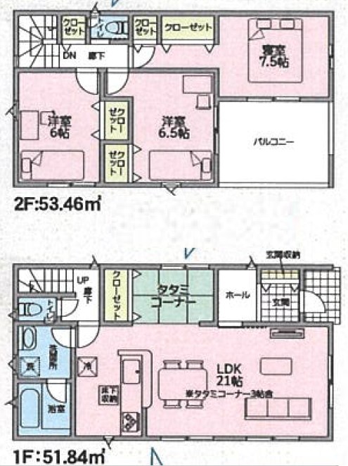 交野市神宮寺　第7期　7号地 間取図・土地図