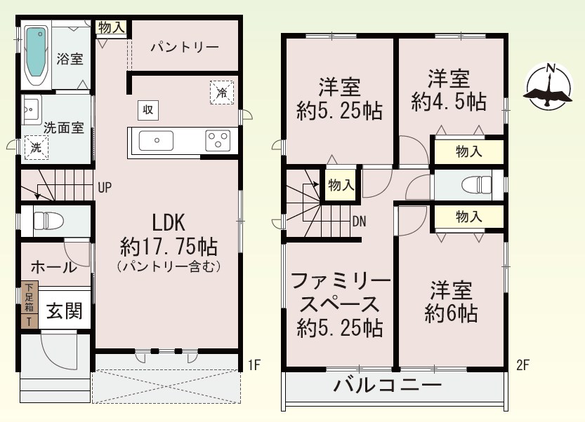 枚方市渚栄町　A号地 間取図・土地図