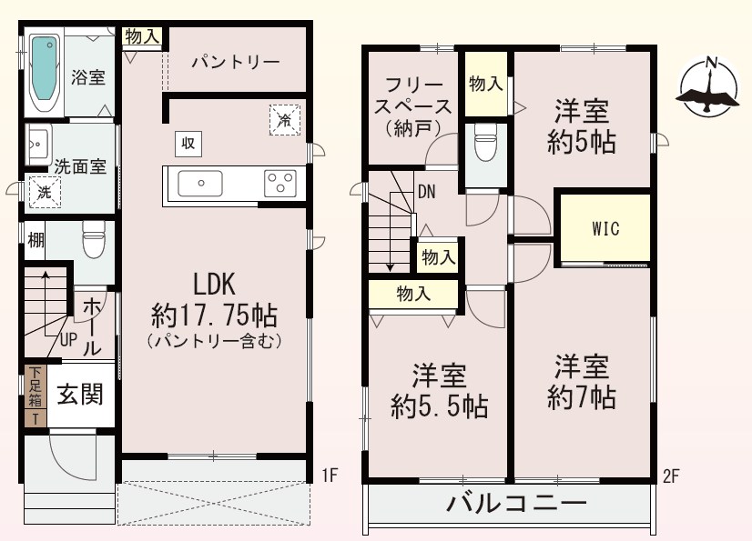 枚方市渚栄町　B号地 間取図・土地図
