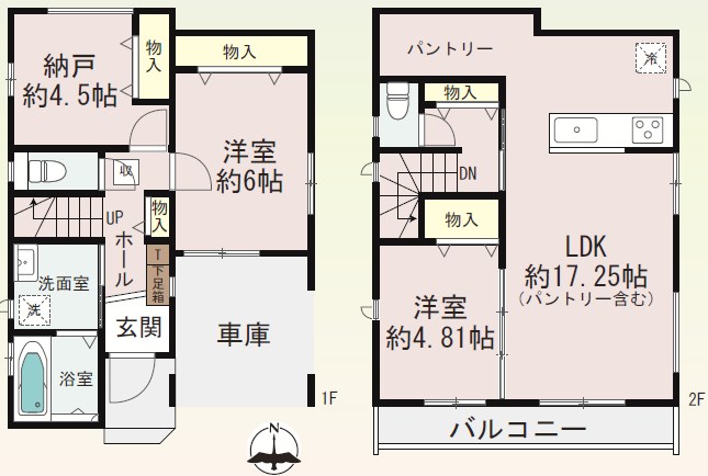 八尾市福万寺町南　A号地 間取図・土地図