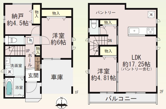 八尾市福万寺町南　B号地  間取図・土地図
