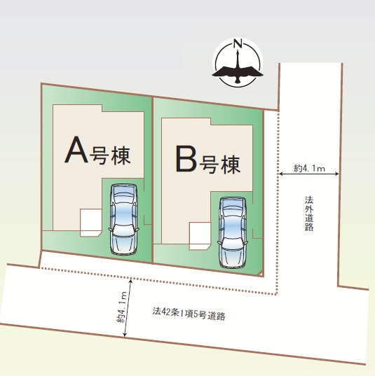 八尾市福万寺町南　B号地  区画図