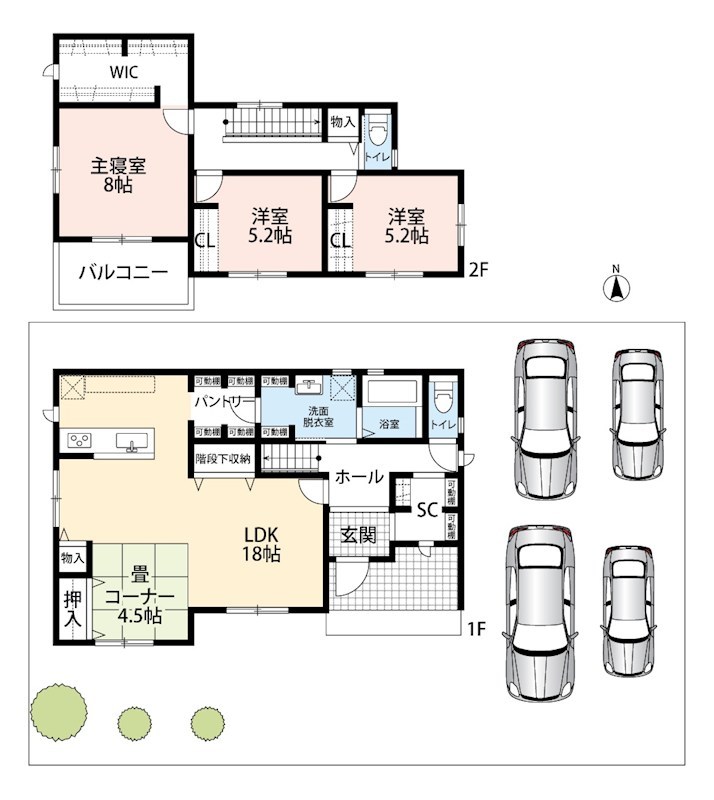 岐阜市茜部菱野　A号地 間取図・土地図