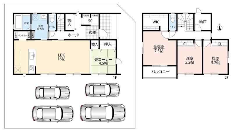 岐阜市茜部菱野　B号地  間取図・土地図