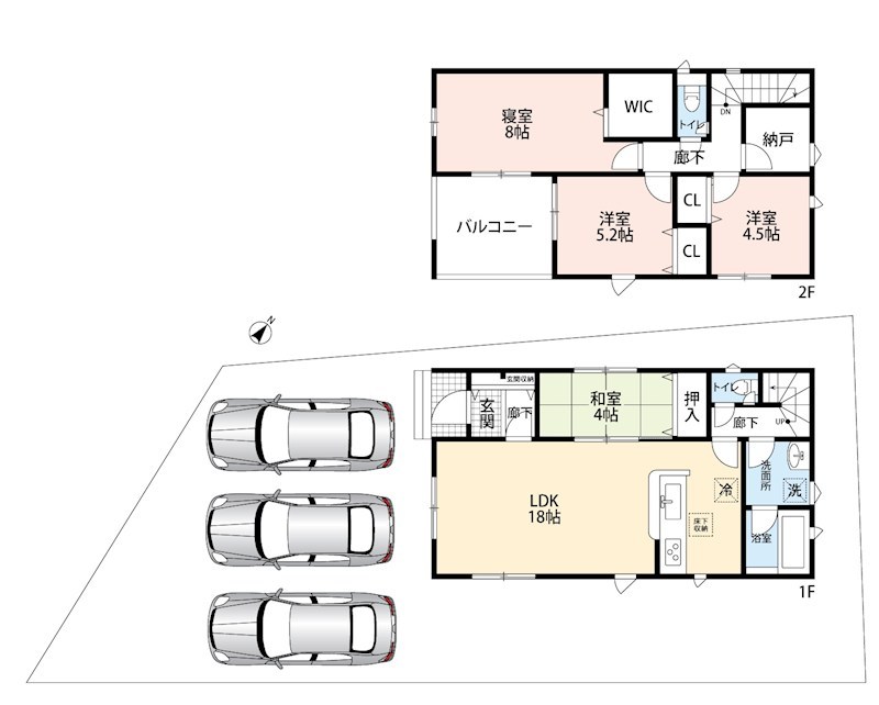 美濃加茂市森山町　第4期　1号地 間取図・土地図