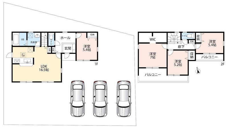 美濃加茂市加茂野町鷹之巣　第5期　2号地 間取図・土地図