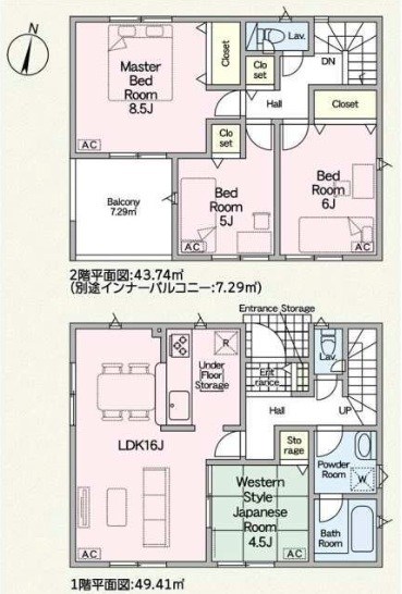 岐阜市中川原　第2期　2号地 間取図・土地図