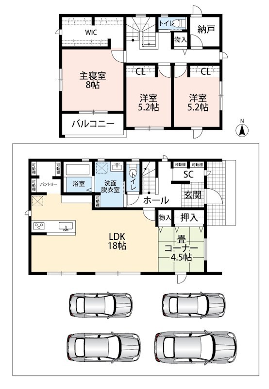 岐阜市茜部菱野　C号地 間取図・土地図