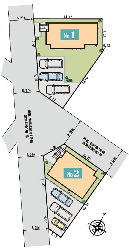 羽島市竹鼻町　1号地 区画図