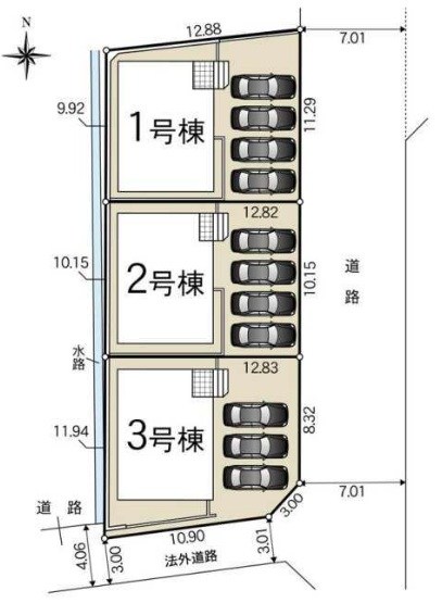 羽島郡岐南町薬師寺　第2期　1号地 区画図
