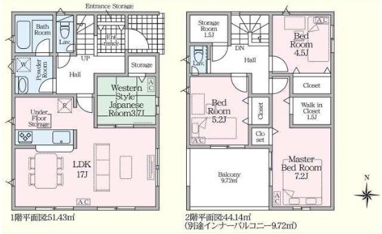 羽島郡岐南町薬師寺　第2期　3号地 間取図・土地図