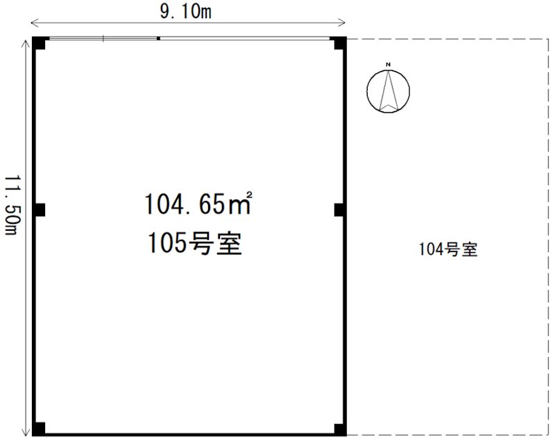 ライオンズマンション鈴蘭台 105号室 間取り図