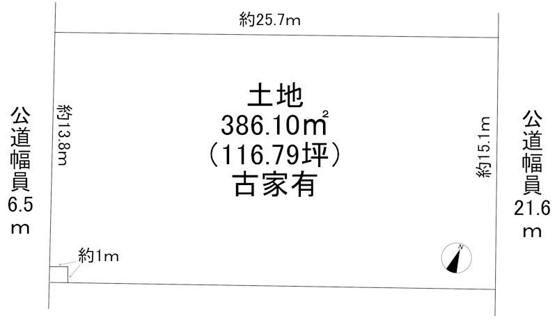 茶山台３丁　土地 間取り図