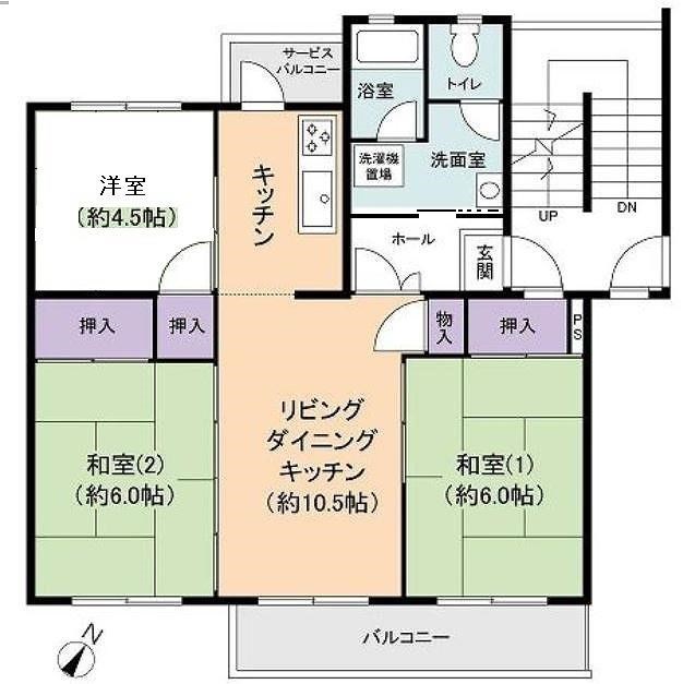 泉北槇塚台住宅8号棟 間取り図