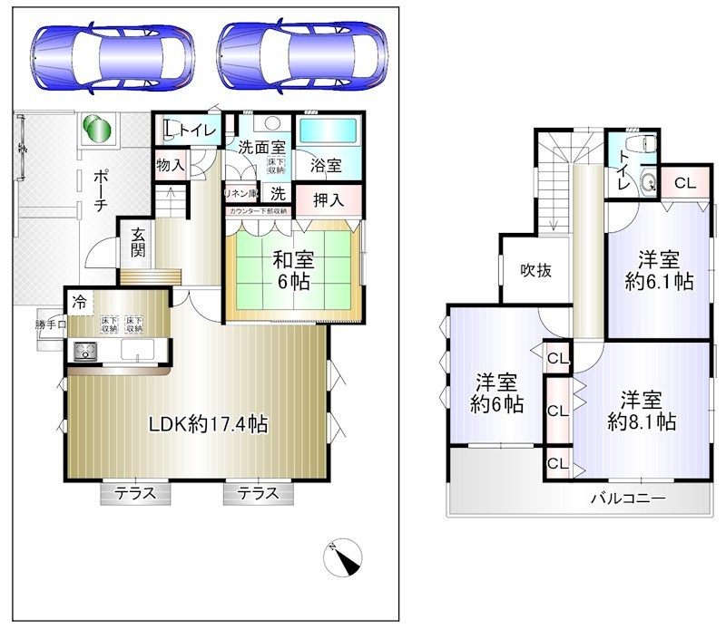 晴美台3丁　戸建 間取り図