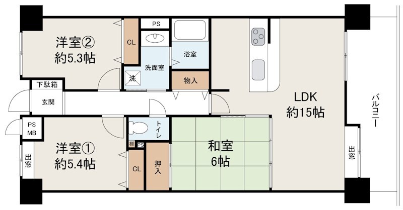 ファミール竹城台 間取り図