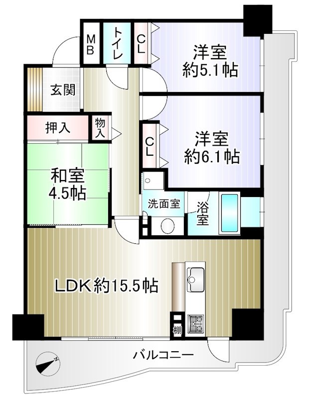 藤和シティホームズ竹城台 間取り図