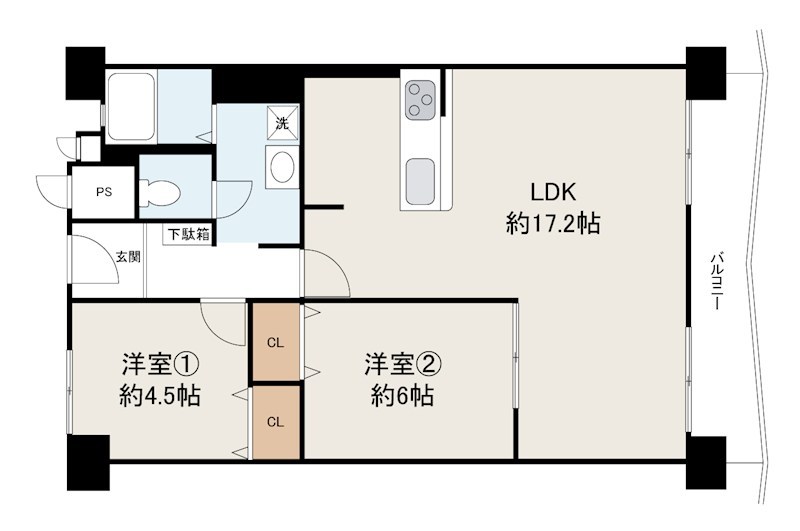 泉北若松台ＡＢ住宅2号棟 間取り図