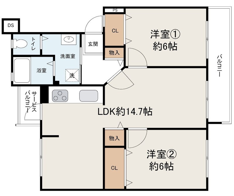茶山台第１次住宅9号棟 間取り図