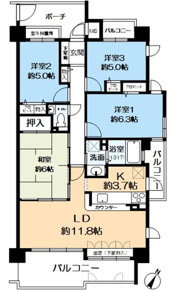グリーンコーポ泉ヶ丘 間取り図