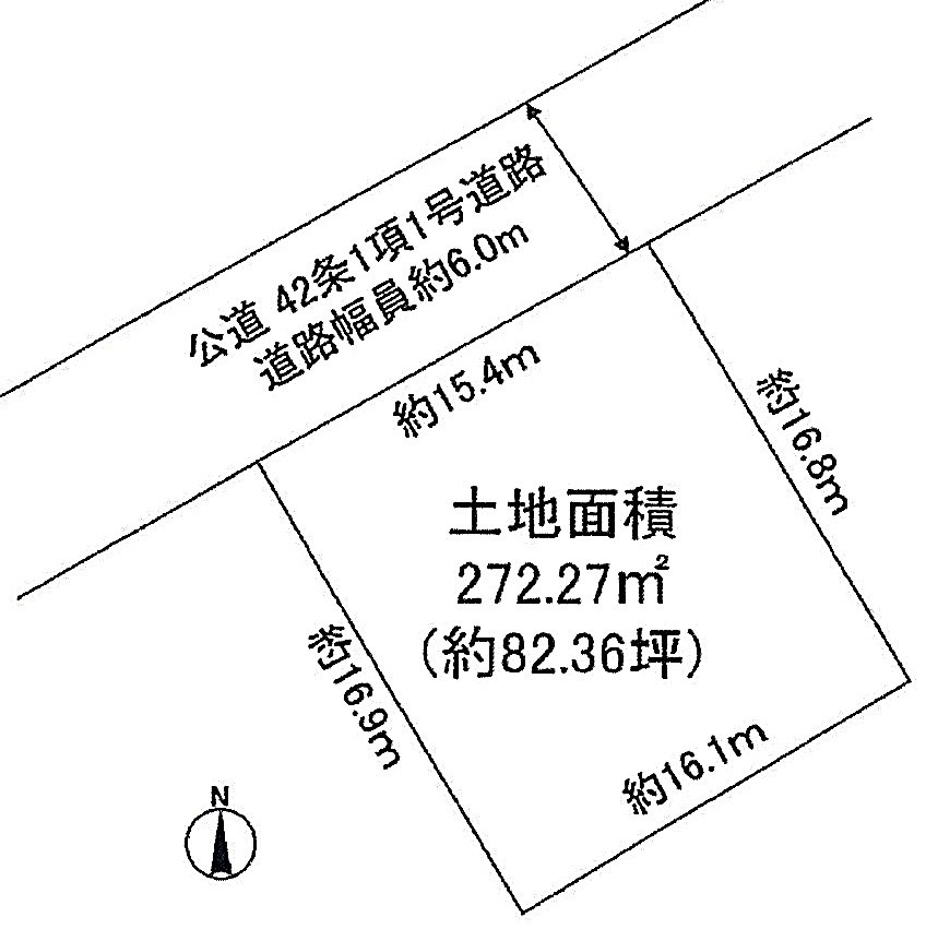 晴美台２丁　土地 間取り図